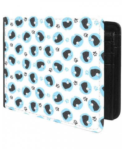 Unique Desige Pattern - Lovely poodle dogs and paws, Slim Front Pocket Wallet Billfold RFID Blocking $12.30 Wallets