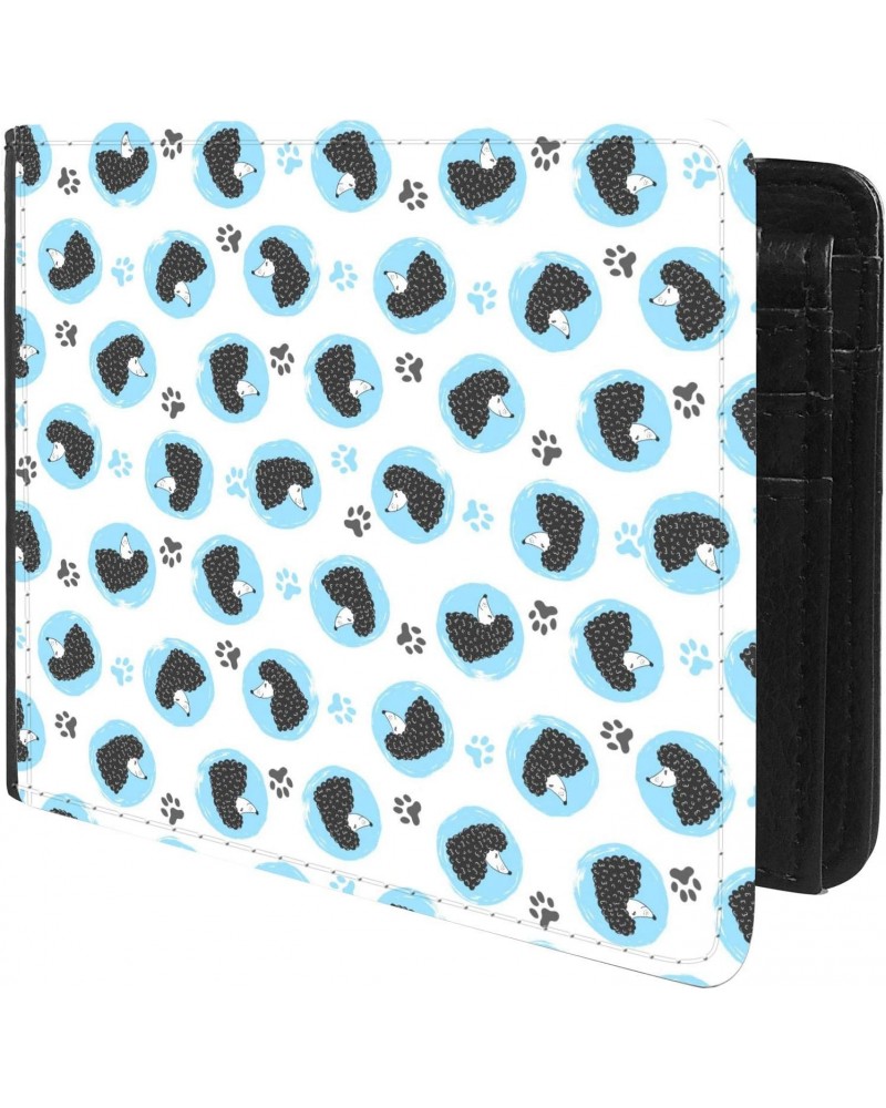 Unique Desige Pattern - Lovely poodle dogs and paws, Slim Front Pocket Wallet Billfold RFID Blocking $12.30 Wallets