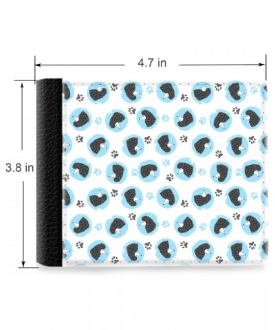 Unique Desige Pattern - Lovely poodle dogs and paws, Slim Front Pocket Wallet Billfold RFID Blocking $12.30 Wallets