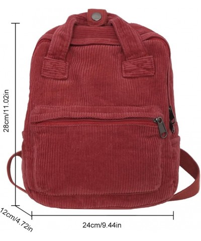 Small Backpack Purse Mini Corduroy Backpack for Women Lightweight Casual Daypack Aesthetic Everyday Backpack Purse B05-red $3...