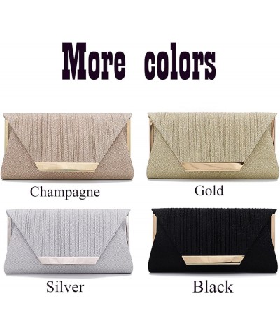 2651 Women's Purses Handbags Envelope Clutch Crossbody Bags Classic Sequins Shoulder Evening Bag Black $22.60 Evening Bags