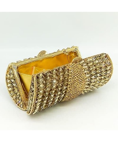 Sparkling Women Crystal Clutch Evening Bags Wedding Party Cocktail Handbag Purse Gold $45.50 Evening Bags