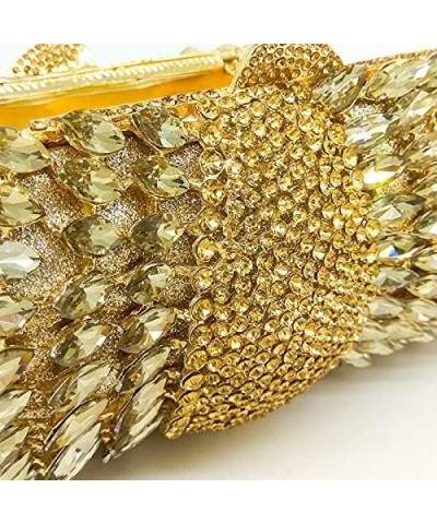 Sparkling Women Crystal Clutch Evening Bags Wedding Party Cocktail Handbag Purse Gold $45.50 Evening Bags