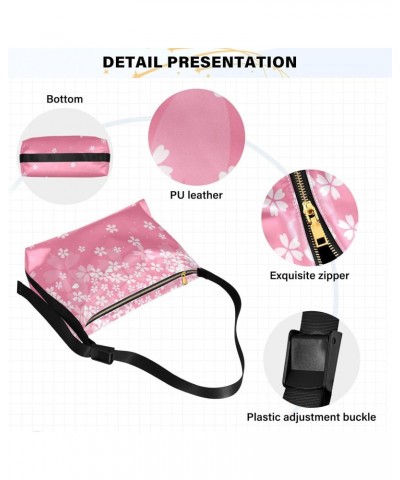 Women Shoulder Bags Pink Cherry Blossoms Over The Shoulder Bags Adults Leather Sling Bags $14.52 Hobo Bags