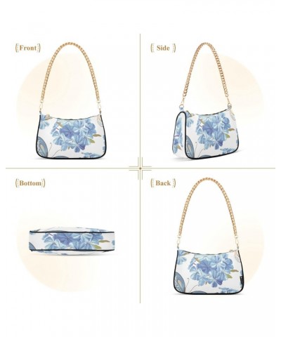 Zip Shoulder Bag for Women Flowers Phlox Butterflies Chain Handbags Womens Tote Chain Bag $14.10 Shoulder Bags