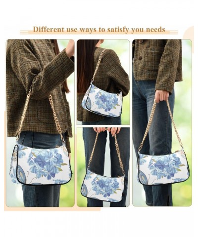 Zip Shoulder Bag for Women Flowers Phlox Butterflies Chain Handbags Womens Tote Chain Bag $14.10 Shoulder Bags