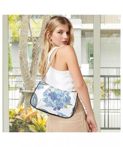 Zip Shoulder Bag for Women Flowers Phlox Butterflies Chain Handbags Womens Tote Chain Bag $14.10 Shoulder Bags