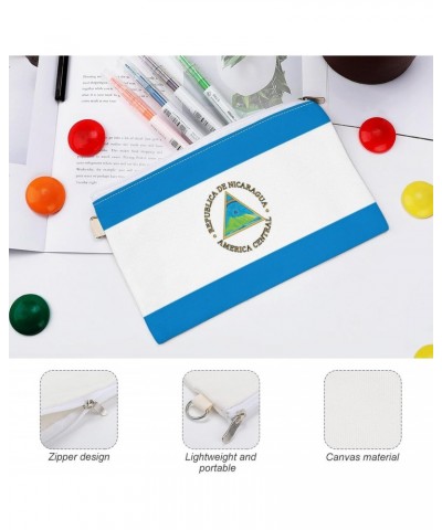 Nicaragua Flag Canvas Wallet Slim Wristlets Bag Credit Card Clutch Purses $10.96 Wallets