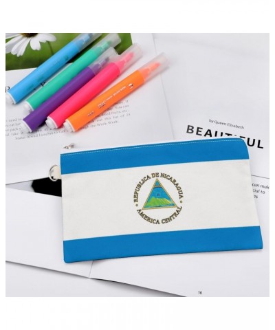 Nicaragua Flag Canvas Wallet Slim Wristlets Bag Credit Card Clutch Purses $10.96 Wallets