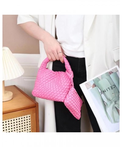 Fashion Handbag For Women, Woven Tote Bag Bucket Composite Bag Knitting Chain Bag, Crossbody Shoulder Bag Purses Rose Red $28...