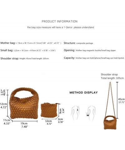 Fashion Handbag For Women, Woven Tote Bag Bucket Composite Bag Knitting Chain Bag, Crossbody Shoulder Bag Purses Rose Red $28...