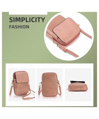 Crossbody Phone Bag for Women Leather Ladies Flip Cross Body Wallet Mini Handbags Phone Purse Brown $22.68 Totes