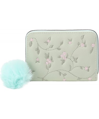 Women Wallet Fashion Flower Pattern Embroidery New Pattern Zipper Practical Multi Layered Bag Small (Green, One Size) Green O...