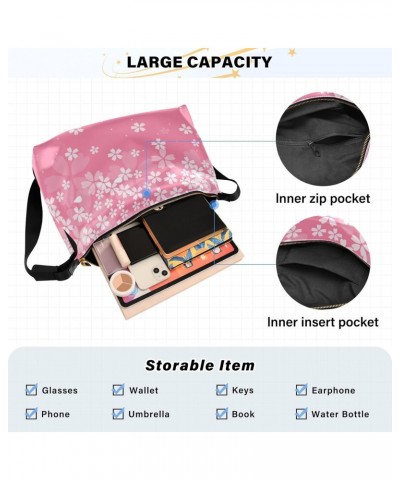 Women Shoulder Bags Pink Cherry Blossoms Over The Shoulder Bags Adults Leather Sling Bags $14.52 Hobo Bags