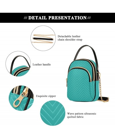 Turquoise Green Crossbody Handbags Zip Cell Phone Purse Womens Leather Handbags Purses Light Sea Green $11.18 Shoulder Bags