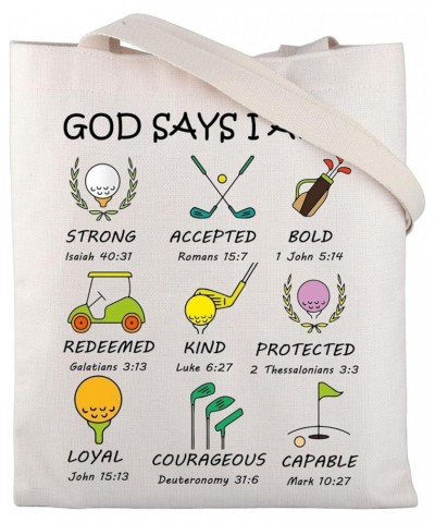 Golf Lovers Gifts Golf Tote Bag Golf Gifts for Women Golfer Gift Tote Bag God Says I Am Golf Christian Inspiration Gifts God ...