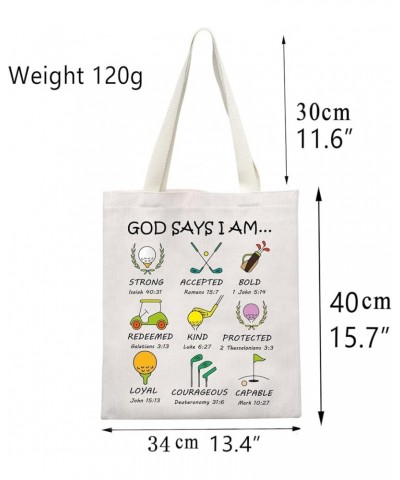 Golf Lovers Gifts Golf Tote Bag Golf Gifts for Women Golfer Gift Tote Bag God Says I Am Golf Christian Inspiration Gifts God ...