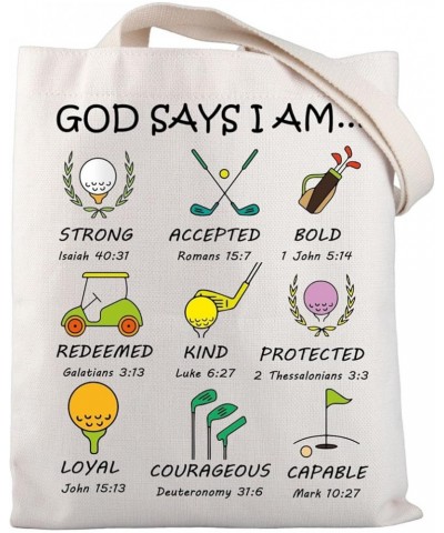 Golf Lovers Gifts Golf Tote Bag Golf Gifts for Women Golfer Gift Tote Bag God Says I Am Golf Christian Inspiration Gifts God ...