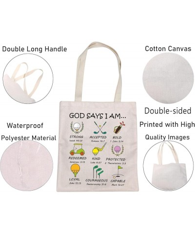 Golf Lovers Gifts Golf Tote Bag Golf Gifts for Women Golfer Gift Tote Bag God Says I Am Golf Christian Inspiration Gifts God ...