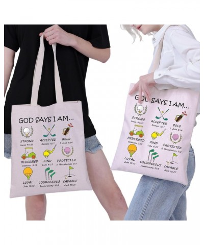 Golf Lovers Gifts Golf Tote Bag Golf Gifts for Women Golfer Gift Tote Bag God Says I Am Golf Christian Inspiration Gifts God ...