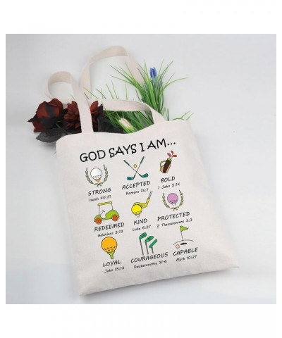 Golf Lovers Gifts Golf Tote Bag Golf Gifts for Women Golfer Gift Tote Bag God Says I Am Golf Christian Inspiration Gifts God ...