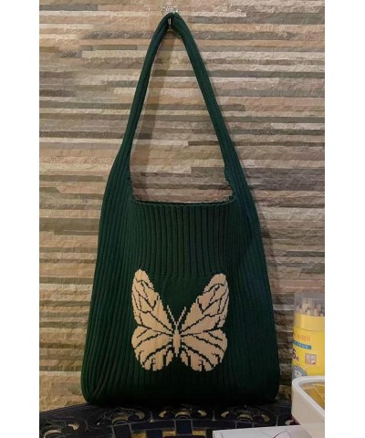 Summer Tote Bag for Women Cute Butterfly Woven Purses Knitted Crochet Bag Contrast Apricot $12.31 Totes