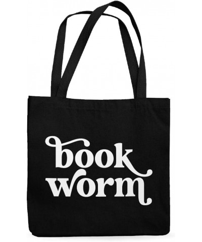 Bookworm Canvas Tote Bag - Book Aficionado Stuff - Bookworm Stuff Black $14.56 Totes