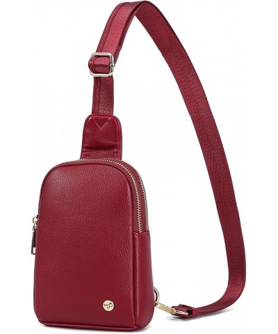 INICAT Small Sling Bag Crossbody Vegan Leather Fanny Packs for Women Women Fashionable Chest Bag for Travel 0-Red $10.50 Trav...