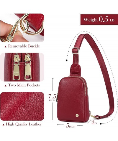 INICAT Small Sling Bag Crossbody Vegan Leather Fanny Packs for Women Women Fashionable Chest Bag for Travel 0-Red $10.50 Trav...