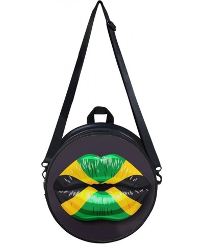 Womens Girls Shoulder Handbag Fashion Zipper Messenger Bag PU Leather Round Wallet with Adjustable Straps Jamaica Flag $14.00...