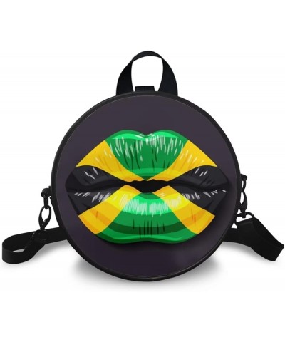 Womens Girls Shoulder Handbag Fashion Zipper Messenger Bag PU Leather Round Wallet with Adjustable Straps Jamaica Flag $14.00...