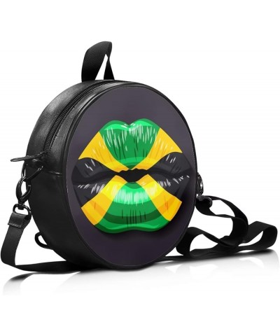 Womens Girls Shoulder Handbag Fashion Zipper Messenger Bag PU Leather Round Wallet with Adjustable Straps Jamaica Flag $14.00...