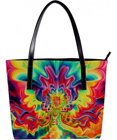 Tote Bag for Women, Large Tote Bag, Tote Bag with Zipper, Psyche Rainbow Swirl Abstract Art, Tote Bags for Women Design 1287 ...