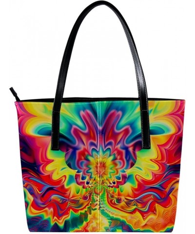 Tote Bag for Women, Large Tote Bag, Tote Bag with Zipper, Psyche Rainbow Swirl Abstract Art, Tote Bags for Women Design 1287 ...