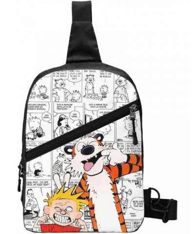 Calvin Newspaper and Comics Hobbes Crossbody Bag Handbag Chest Bag Sling Bag Adjustable Shoulder Bag Hiking Daypack Comfortab...