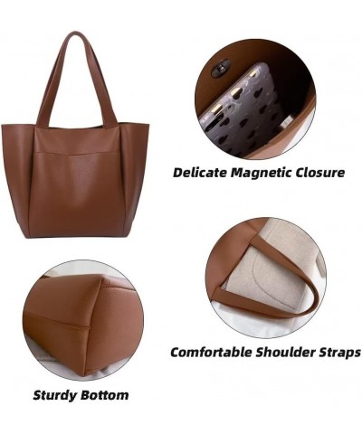 Purses and Handbags for Women Minimalist Leather Tote Shoulder Bag Spacious Top Handle Bag Satchel Everyday Work Bag Beige $2...