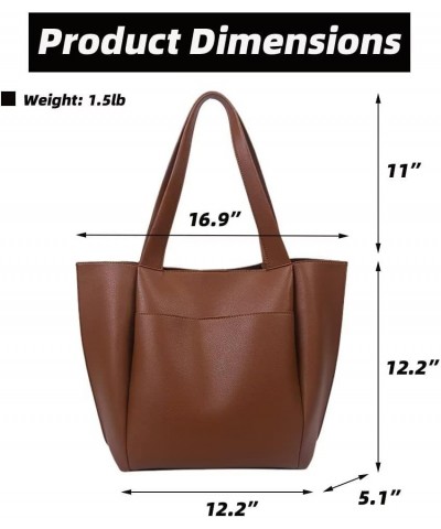 Purses and Handbags for Women Minimalist Leather Tote Shoulder Bag Spacious Top Handle Bag Satchel Everyday Work Bag Beige $2...