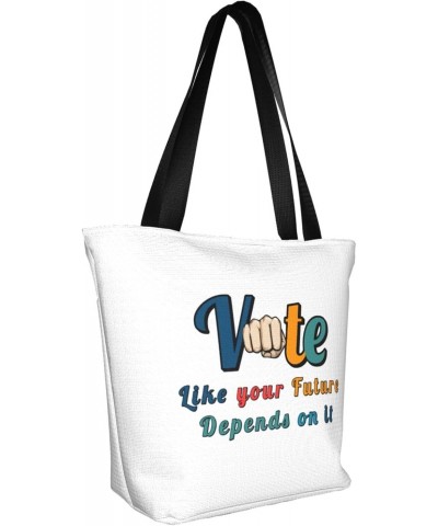 Vote Like Your Future Depends On It Women'S Casual One Shoulder Carry Shopping Bag Large Capacity Working Storage Handbag $20...