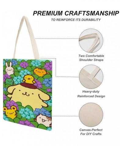 Print Casual Po M Pom Pur in Canvas Tote Handbag Women Reusable Grocery Bags Style-3 $10.83 Shoulder Bags