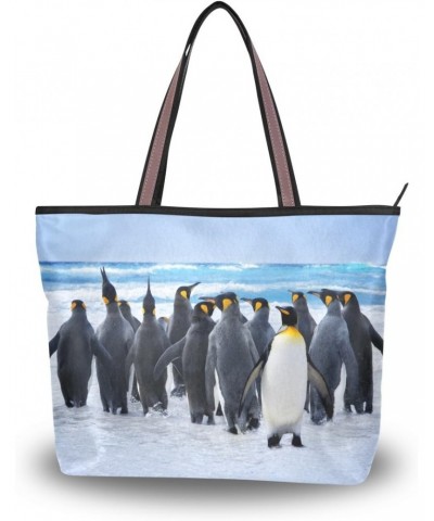 Cooper girl A Group Of Penguins Tote Bag Top Handle Handbag Shoulder Bag Large Capacity $21.83 Totes