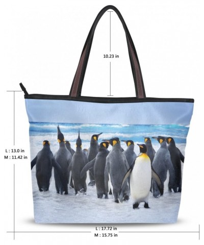 Cooper girl A Group Of Penguins Tote Bag Top Handle Handbag Shoulder Bag Large Capacity $21.83 Totes