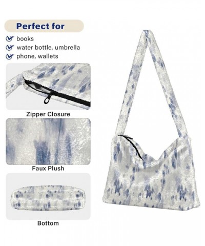 Watercolor Tie Dye Women's Hobo Bag, Fluffy Purse Girls Ladies Hobo Handbag Indigo Tie Dye Swirl Shibori Japan $9.24 Hobo Bags