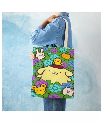 Print Casual Po M Pom Pur in Canvas Tote Handbag Women Reusable Grocery Bags Style-3 $10.83 Shoulder Bags