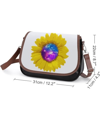 Printed Shoulder Crossbody Bag Leather Hobo Bags Medium Ladies Top Handles Satchels Cosmonaut Earth Color9 $25.49 Hobo Bags