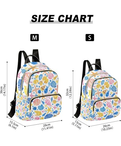 Mini Backpack Purse for Women, Kinds Of Seashells Travel Bag Casual Daypack Shoulder Bag Small $14.08 Backpacks