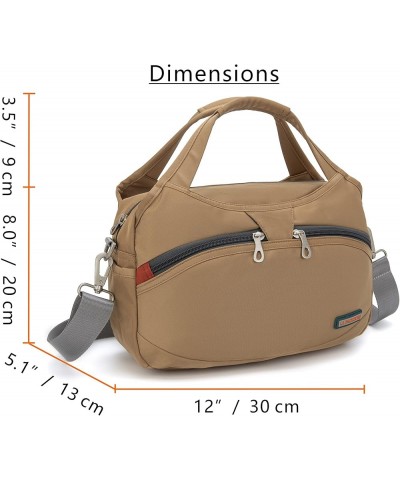 Waterproof Nylon Crossbody Bags for Women Multi-Pocket Shoulder Bag Travel Purse and Handbag Sand $19.36 Crossbody Bags