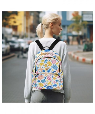 Mini Backpack Purse for Women, Kinds Of Seashells Travel Bag Casual Daypack Shoulder Bag Small $14.08 Backpacks