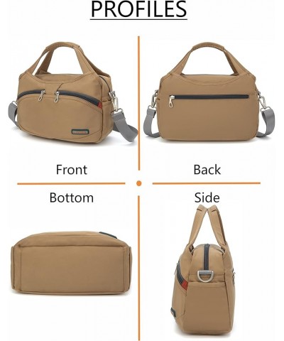 Waterproof Nylon Crossbody Bags for Women Multi-Pocket Shoulder Bag Travel Purse and Handbag Sand $19.36 Crossbody Bags