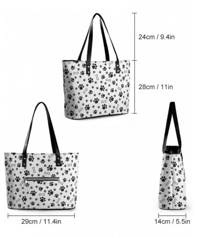 Womens Handbag Bones And Paws Leather Tote Bag Top Handle Satchel Bags For Lady $20.64 Totes