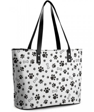 Womens Handbag Bones And Paws Leather Tote Bag Top Handle Satchel Bags For Lady $20.64 Totes